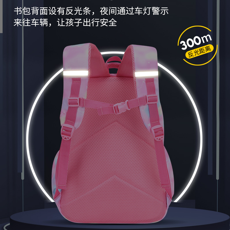 Factory One Piece Dropshipping Schoolbag Primary School Student Female Grade 1-3-6 Children's Schoolbag Wholesale Backpack Burden Reduction Spine Protection 2