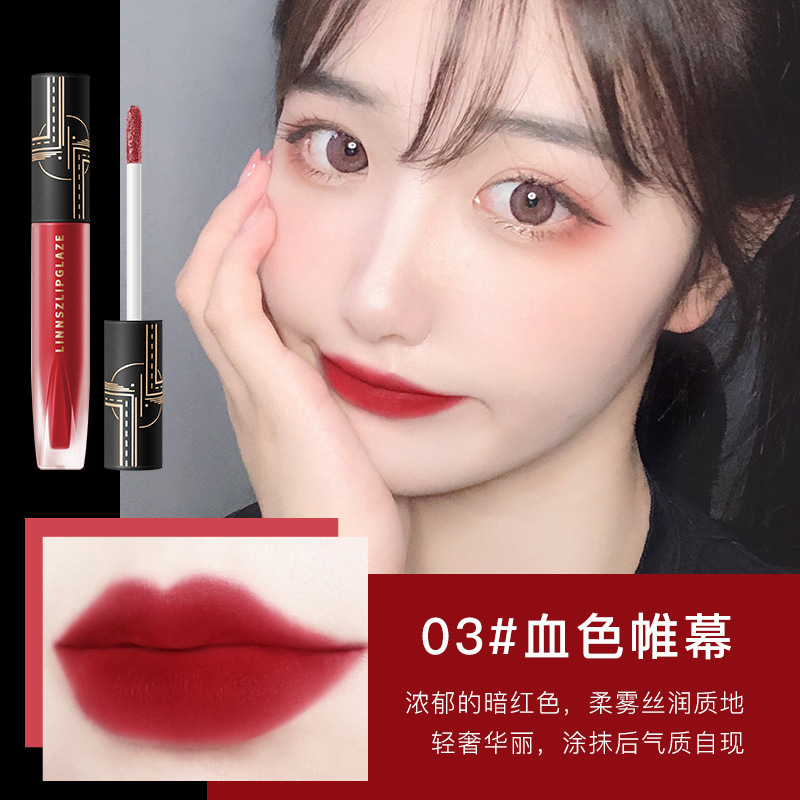 LINNSZ Velvet Velvet Lip Lacquer Lipstick White Matte Finish Lip Mud Smear-Proof Makeup Makeup Lipstick Authentic Product Wholesale