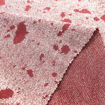 色织大提花双面布针织面料全涤短纤迷彩仿烂花大提花色织双面布料