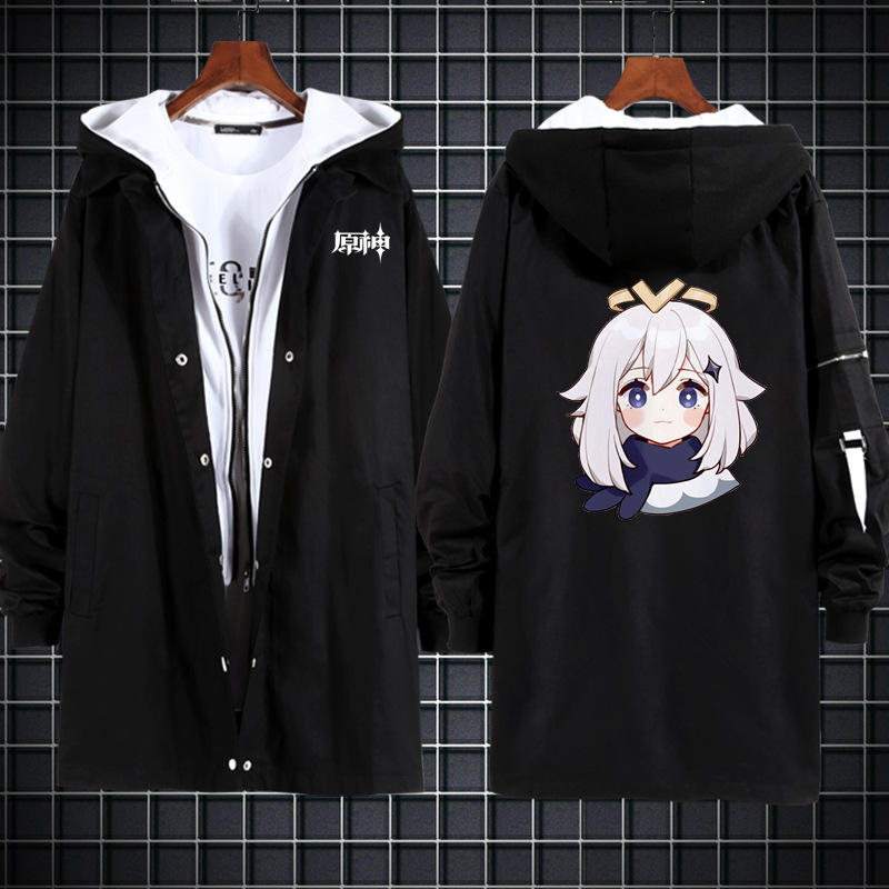 原神可莉刻晴派蒙甘雨印象痛衣动漫周边春秋季男女中长款风衣外衣