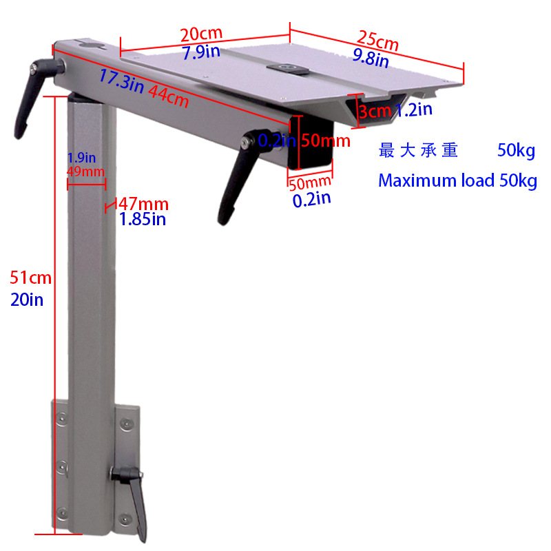 Rotatable Table Leg Load-Bearing Strengthening Style Lifting Black Aluminum Alloy Handle Accessories 360-Degree Rotating RV Supplies