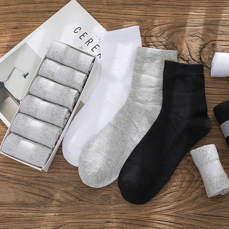 六双礼盒装银离子袜四季款中筒袜男女款防臭棉袜商务袜子诸暨批发