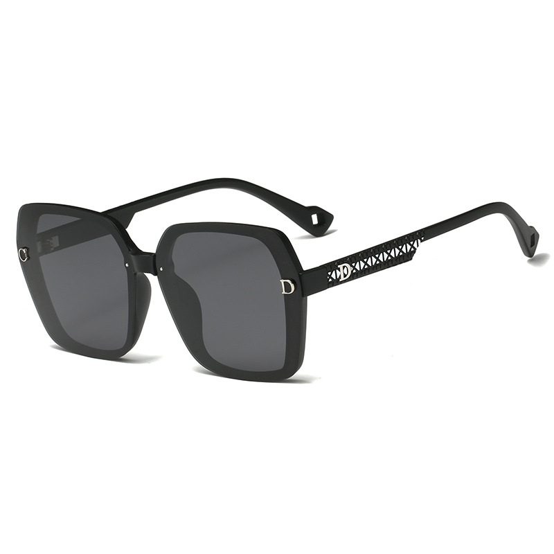 2024 New Fashion Trendy Square Flash Powder Frame Sunglasses Women's Fashion Personalized Sunglasses 9986