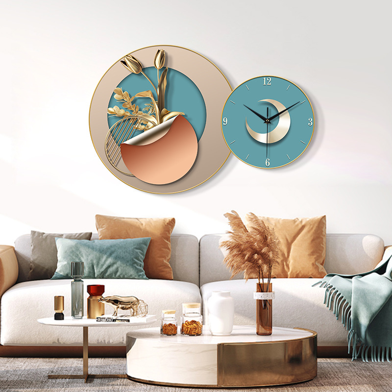 Modern Light Luxury Wooden MDF Wall Clock Font Pattern Clear on Time Mute Scanning Clock Wall Quartz Clock