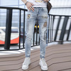 man High-end Jeans summer Thin section fashion Hot stamping Embroidery Korean Edition Trend Self cultivation Light colour Feet trousers man High-end Jeans summer Thin section fashion Hot stamping Embroidery Korean Edition Trend Self cultivation Light colour Feet trousers