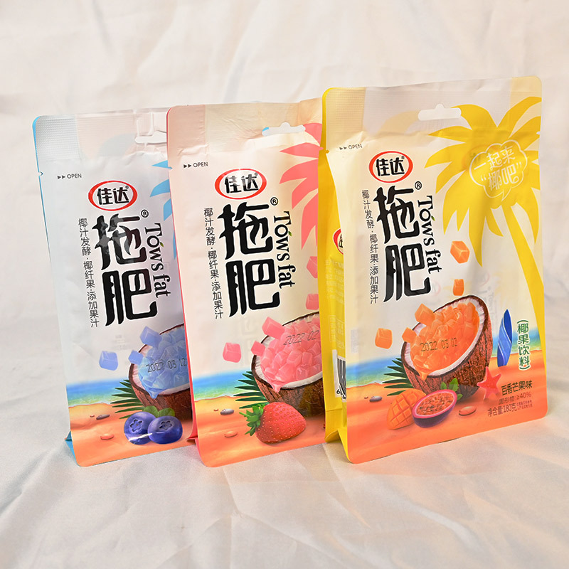 佳达拖肥椰果肉果粒蓝莓味180g大包装果冻布丁饮品80后小零食