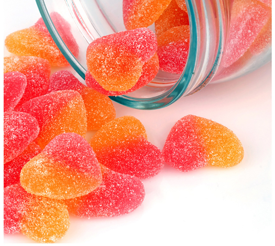 酸桃心形橡皮糖 德国trolli口力qq水果软糖可爱糖果散称5斤