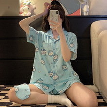 Chiikawa日系吉伊卡哇睡衣女夏季短袖纯棉薄款可爱卡通学生家居服