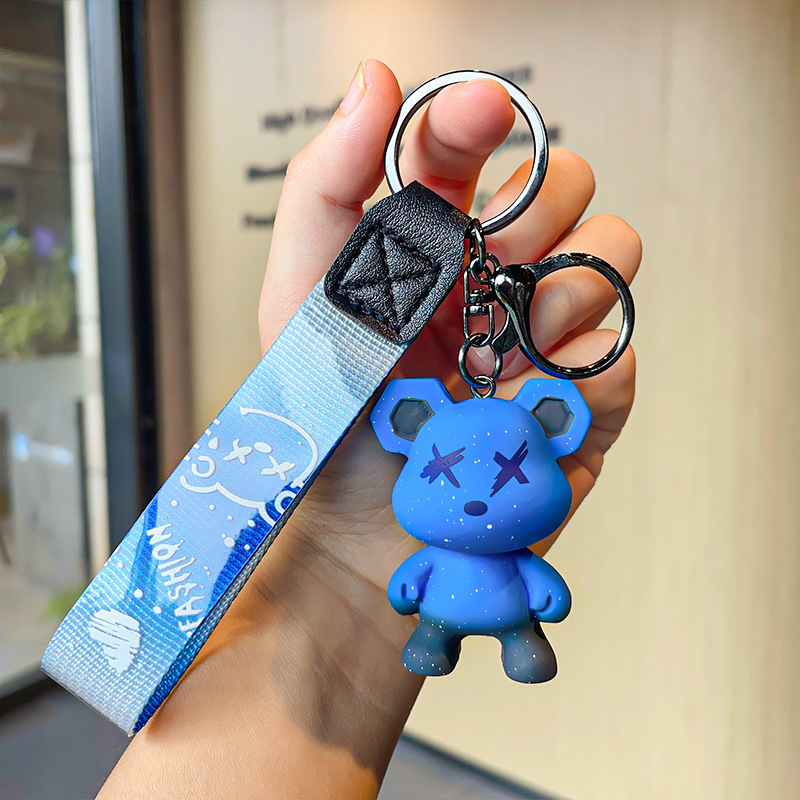 Cartoon Resin Chameleon Bear Keychain Cute Trendy Fashion Car Key Chain Couple Bag Pendant Wholesale