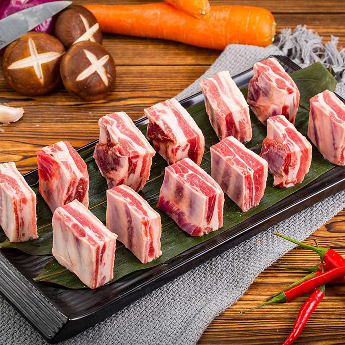 深山百草 精品羔羊肉切块环县原切羊寸排 户外羊肉串食材淄博烧烤