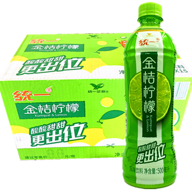 【7月】统一 金桔柠檬500ml*15瓶整箱 酸酸甜甜更 全国包邮