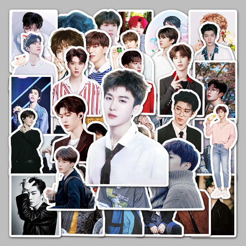 50张范丞丞涂鸦贴纸明星周边可爱diy行李箱滑板水杯头盔贴画防水