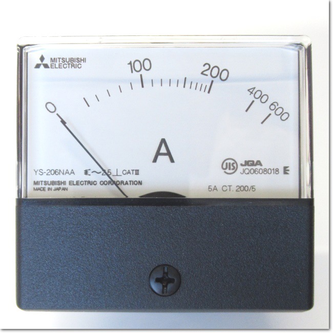 日本三菱电流表ys-206naa 0-100/5a带红针加互感器cw-5l 100/5a