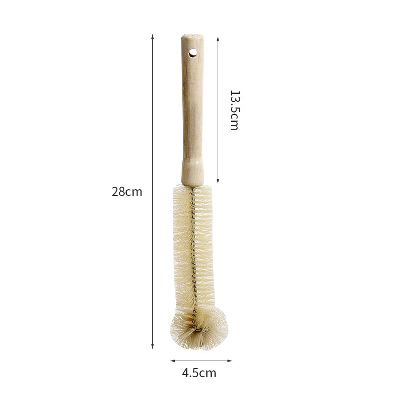 Wooden Handle Long Handle Cup Brush Cup Brush Feeding Bottle Water Cup No Dead Angle Kitchen Soybean Milk Cytoderm Breaking Machine Cup Bottle Cleaning Brush