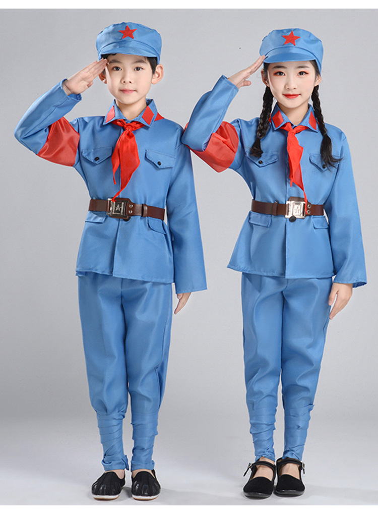 小红军衣服儿童演出服八路军红卫兵男女新四军红星闪闪军装表演服