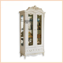 欧式客厅酒柜法式豪华小户型玻璃装饰柜靠墙奢华边柜
