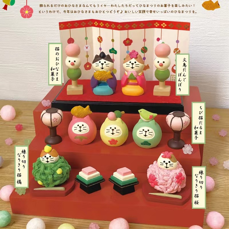 日式猫女儿节创意潮玩树脂小猫咪摆件杂货ZAKKA盆景装饰INS礼物品