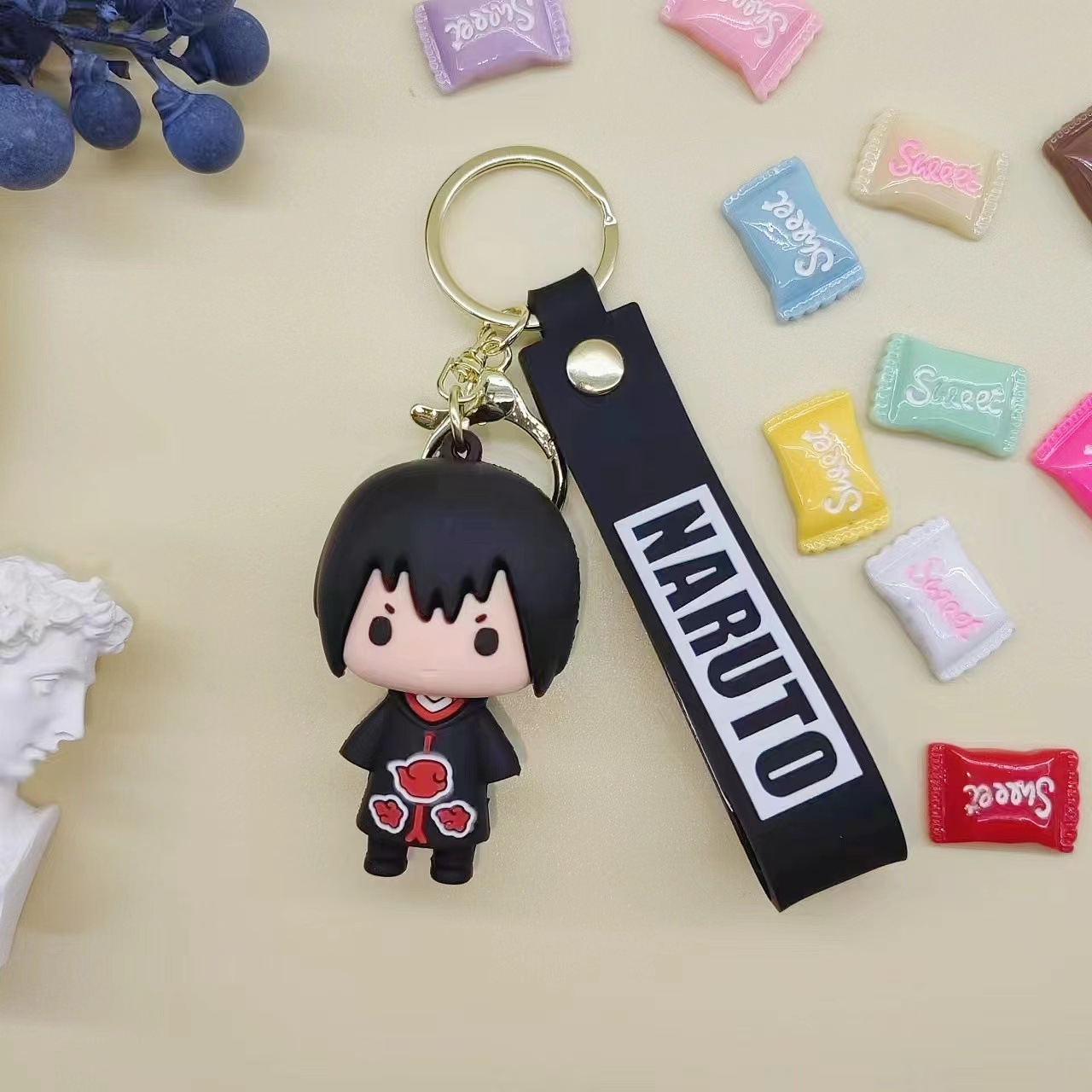 Cartoon Anime Q Version Naruto Second Generation Silicone Doll Keychain Pendant Lover's Bag Car Pendant Gift