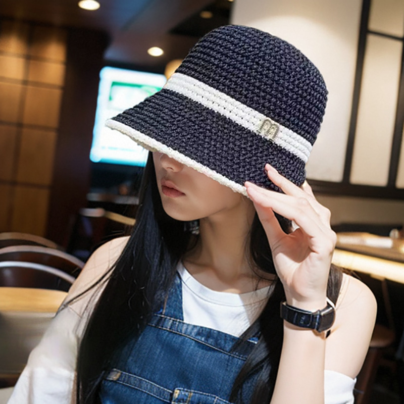 New Hollow Mesh Sun Hat Outdoor Leisure All-Match Fisherman Hat Basin Hat Sun Hat Travel Walking Beach Hat