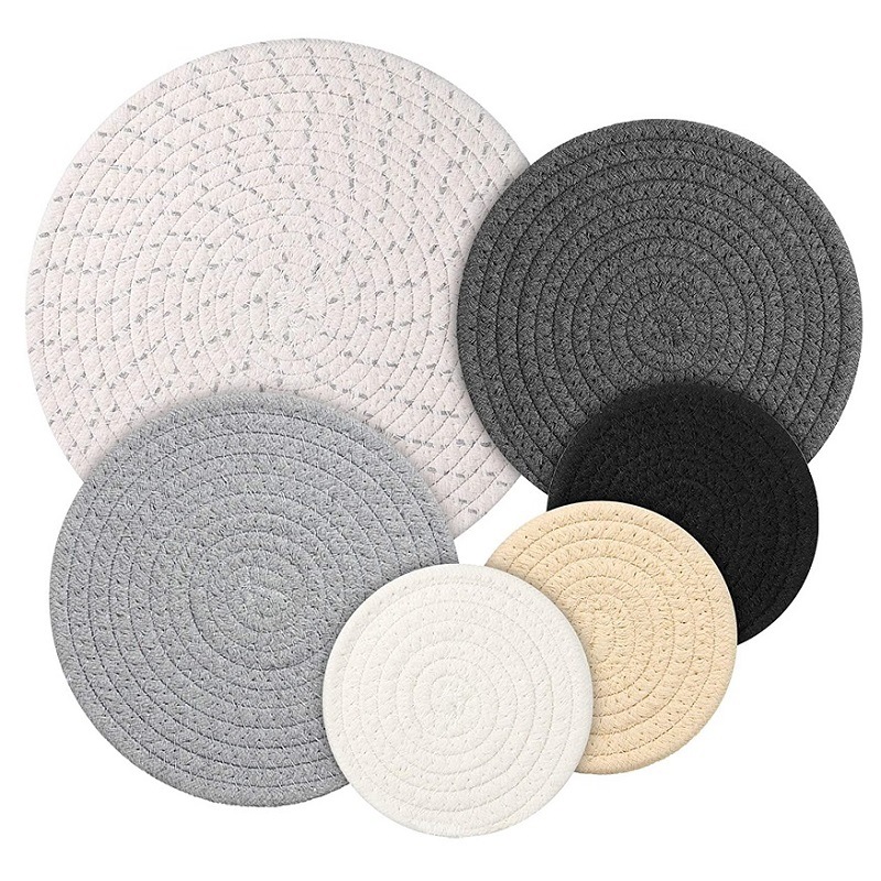 新款棉绳杯垫餐垫锅垫隔热家用酒店耐用棉线编织茶杯垫餐盘碗垫