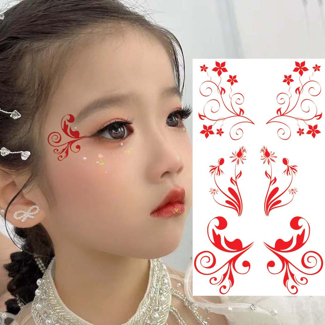 六一儿童节眼角贴舞台妆脸部装饰春节妆容节日舞蹈表演演出-阿里巴巴