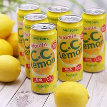 日本进口三/得利柠檬cc苏打汽水罐装350毫升碳酸饮料整箱