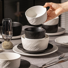 单个碗碟套装家用轻奢高级感颜值碗盘筷碗具陶瓷2024新款乔迁餐具