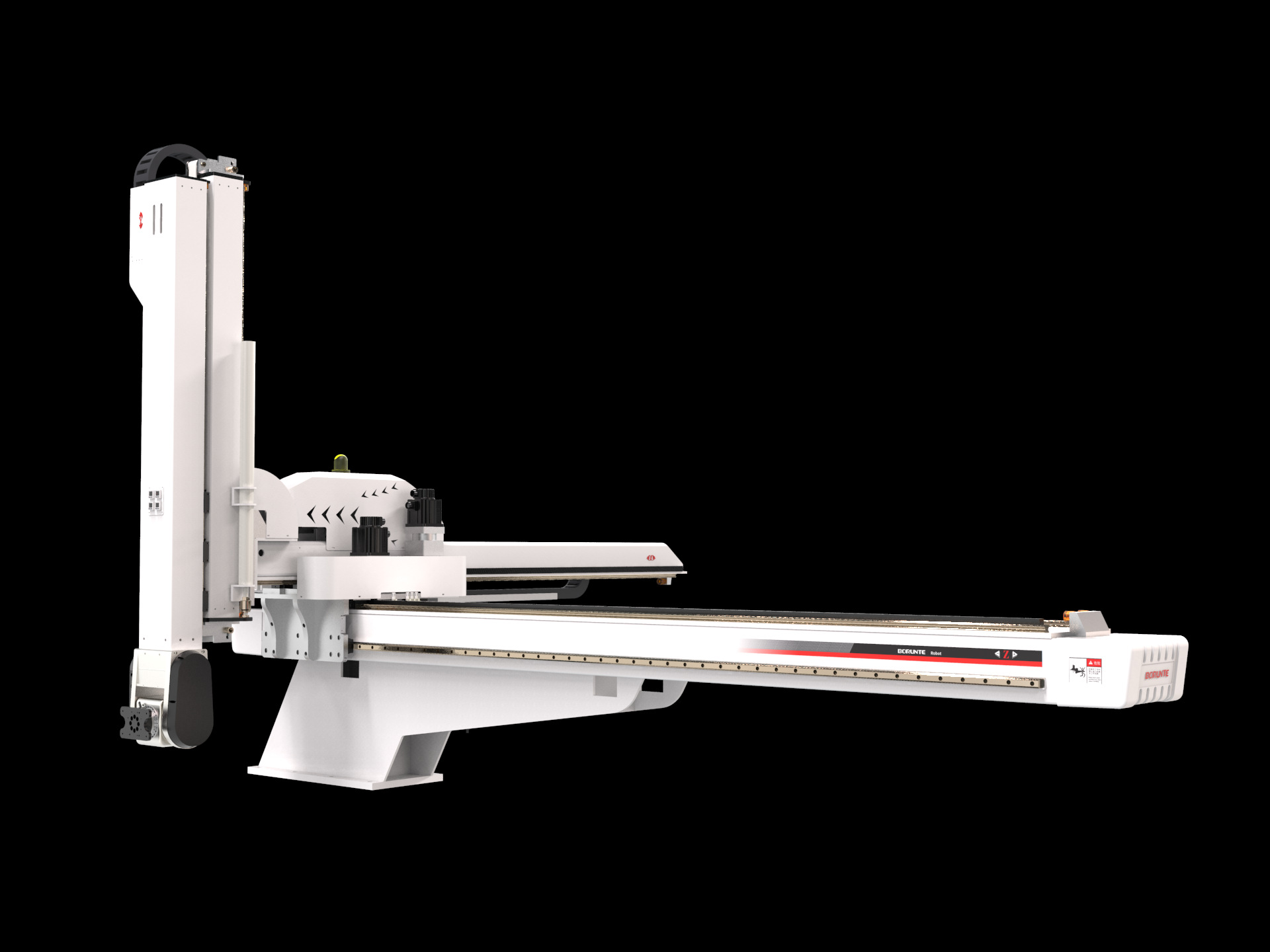 borunte 五轴伺服机械手 2400臂展牛头机 开放式桁架 注塑机大型