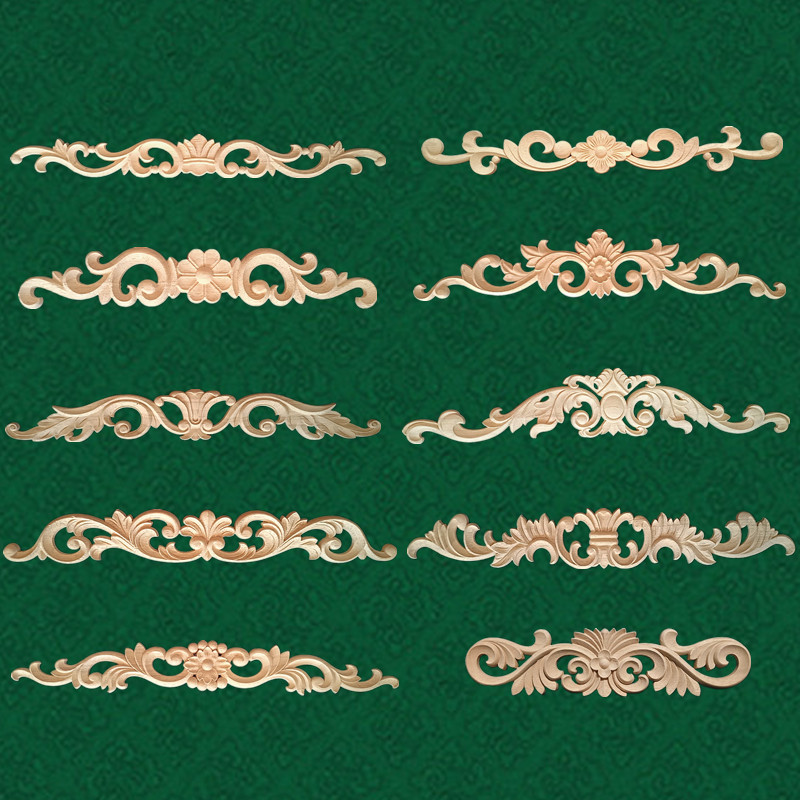 东阳木雕实木花片欧式雕花长花室内装饰木雕花家具木贴花装饰浮雕