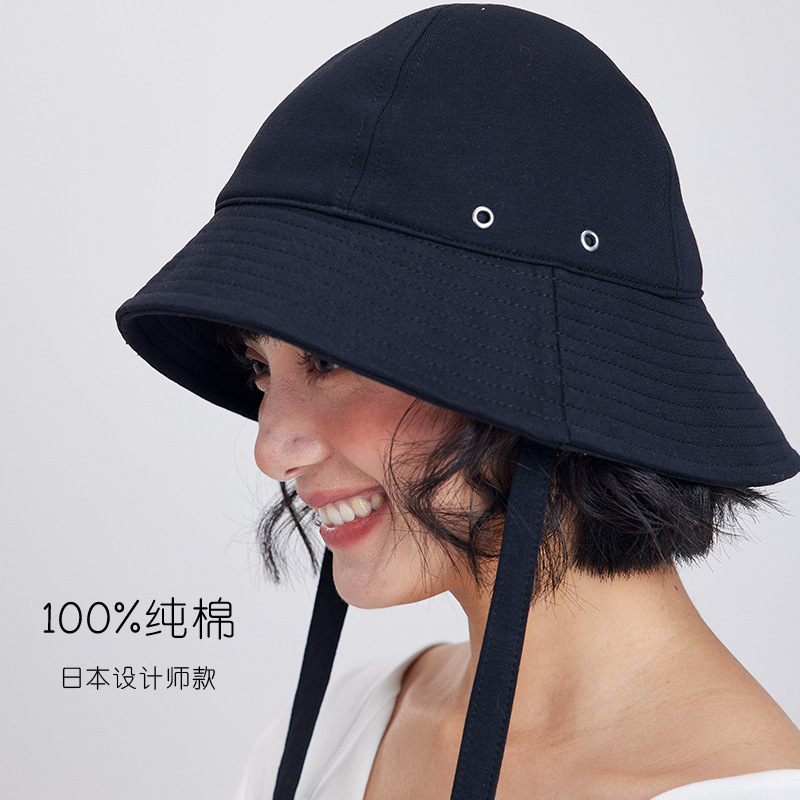 摇阿摇丨日本前短后长全棉防晒渔夫帽遮阳帽男女同款2024新款帽子