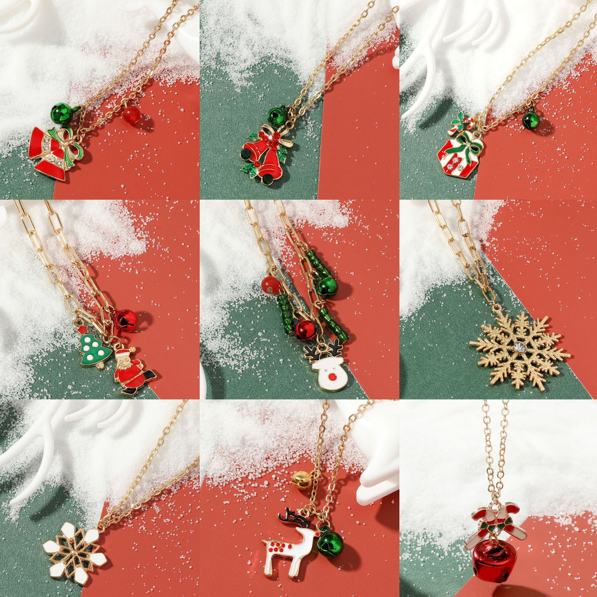 圣诞节雪人项链