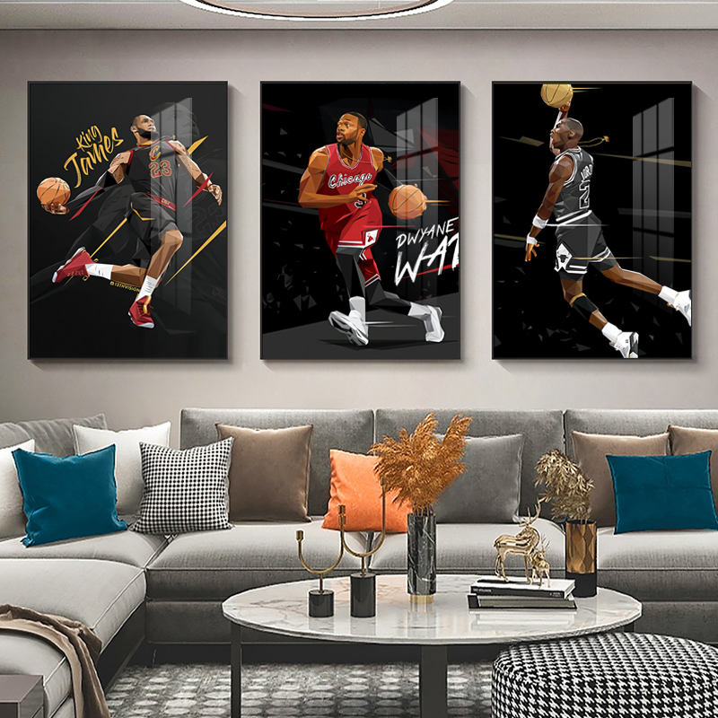 11ynba球星詹姆斯乔科比海报装饰画篮球壁画男孩儿童房卧室床头挂