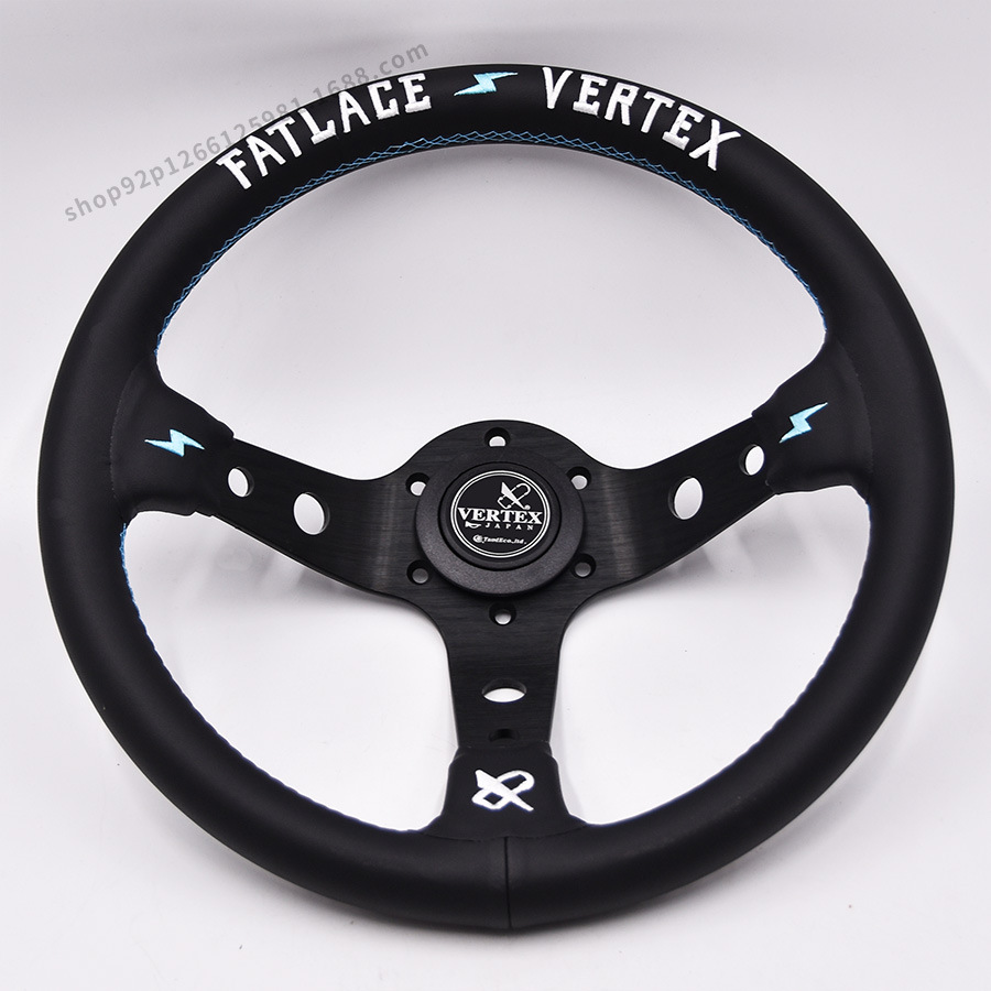 vertex改装闪电刺绣方向盘 新款13寸汽车改装vertex竞技方向盘