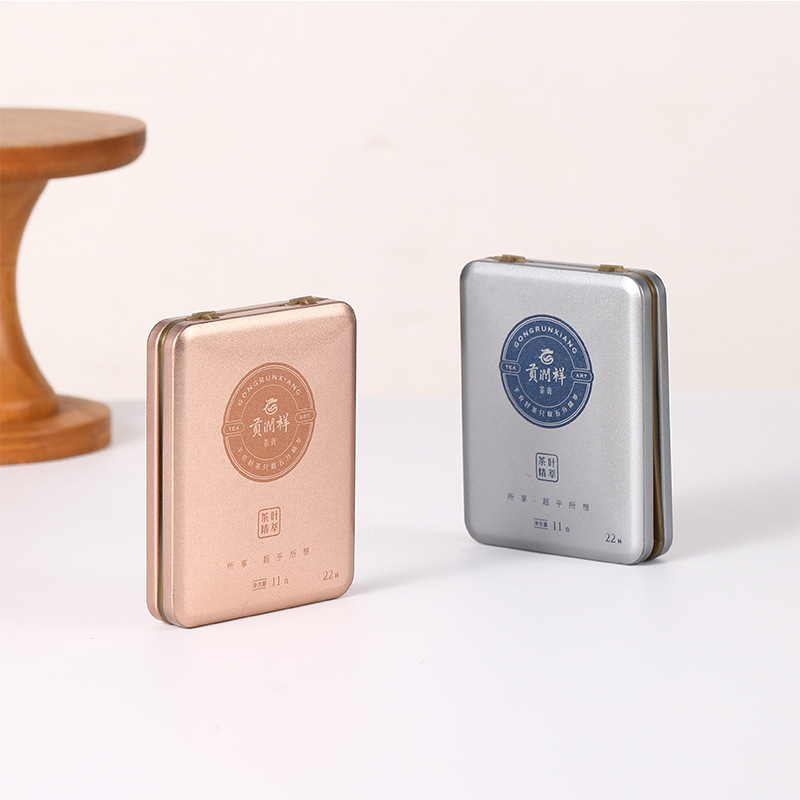 小茶饼铁盒 福鼎老白茶叶盒 方片马口铁盒 新款礼盒 茶膏茶叶包装