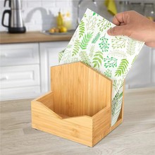 竹制桌面抽纸盒厨房餐厅摆台式纸巾存储盒多格木质调料瓶收纳盒