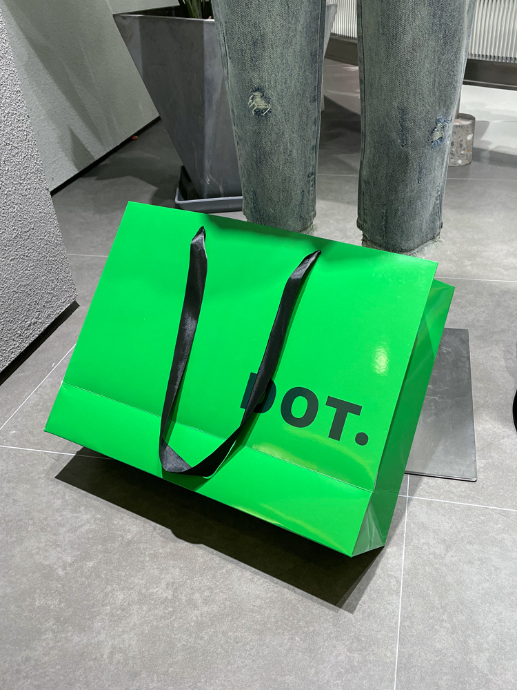 bv绿服装手提纸袋子礼品鞋化妆品包装袋女装店衣服袋logo