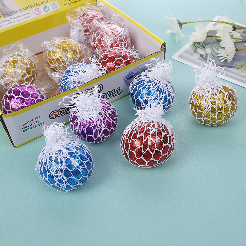 Colorful Crystal Grape Ball Vent Toy Grape Ball Squeezing Toy Whole Person Trick Decompression Vent Ball Children's Toy