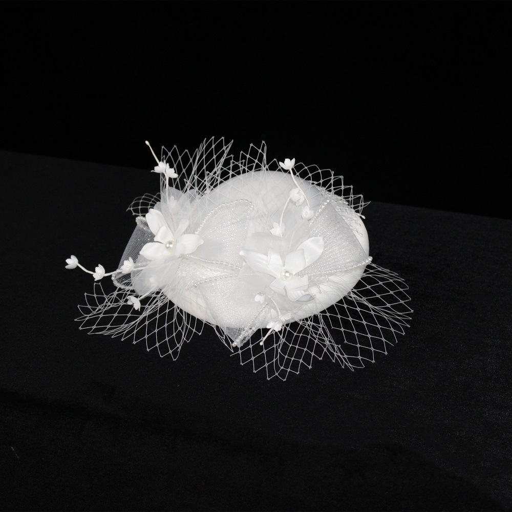 婚纱照旅拍帽子法式复古宫廷儿童走秀模特帽森系新娘头饰白纱礼帽