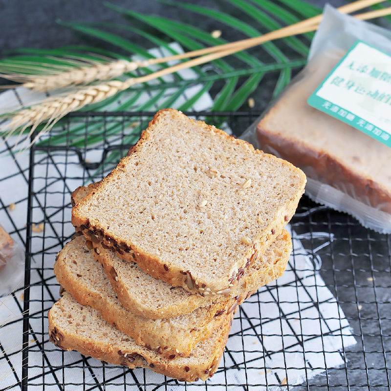 曼可顿全麦面包无蔗糖无油代餐粗粮吐司早餐食品【9天质保】600g