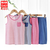 Class A children Home Furnishings cotton material girl Underwear suit Simplicity stripe baby Short sleeved shorts Children Foreign trade