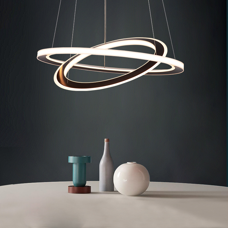 新特丽客厅吊灯线长可调现代餐厅灯创意个性led灯饰双层 启元