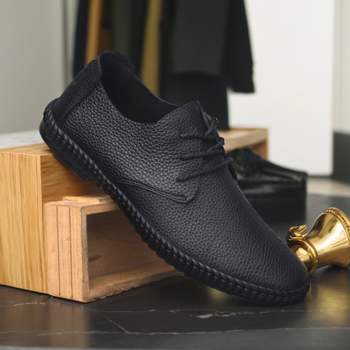 男士休闲鞋百搭皮鞋男软底软面懒人鞋驾车男皮鞋夏季单皮鞋男