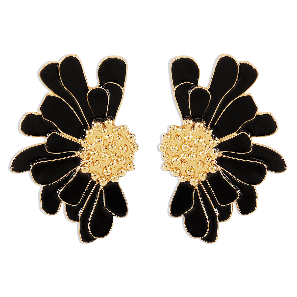 E8418 Foreign Trade New Earrings European and American Retro Alloy Flower Earrings Women's Elegant Pattern Flower Earrings