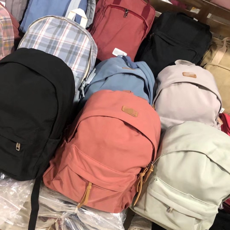 外贸尾货帆布双肩包女学生书包库存杂款休闲双肩背包尾单清仓处理
