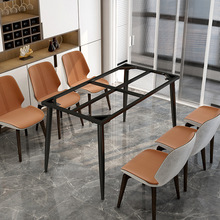 极简铁艺桌腿支架钢化玻璃茶桌大理石大板桌脚碳素钢长方形餐桌腿