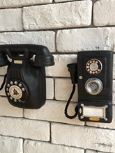美式乡村欧式复古做旧咖啡馆酒吧店铺墙面装饰电话机壁挂壁饰金纳