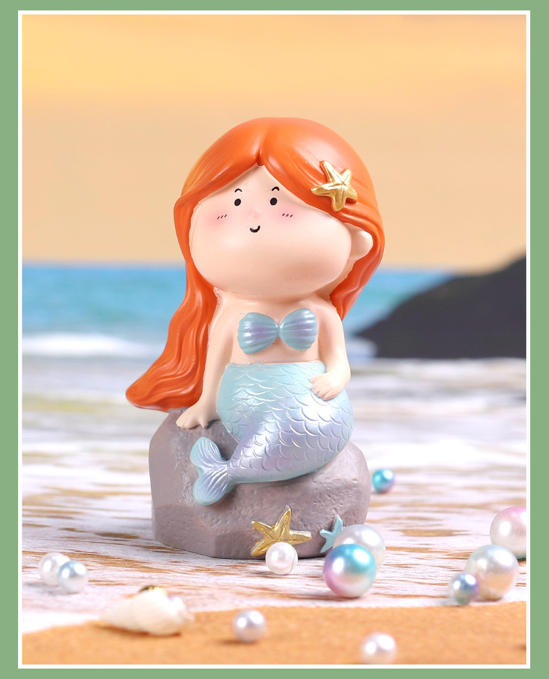 美人鱼盲盒手办桌面树脂潮玩公仔摆件创意王子家居装饰品学生礼物