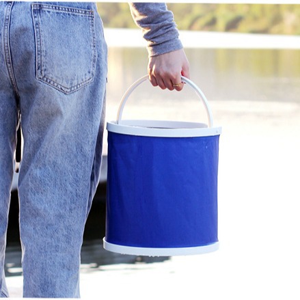 Folding Car Wash Bucket Portable Simple Outdoor Fishing Bucket Household Oxford Cloth Bucket Factory Wholesale