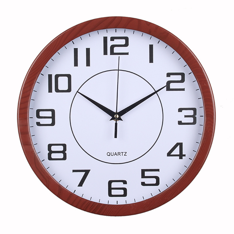 SOURCE Factory 12-Inch Plastic Wall Clock round Simple Clock Living Room Wall Clocks Printable Logo Wall Clock Wholesale