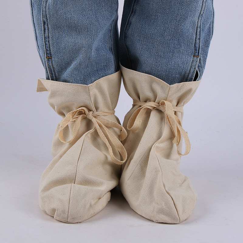 雨鞋棉布双层矿工袜子煤矿下井 可收缩通用低筒保暖脚套劳保鞋套